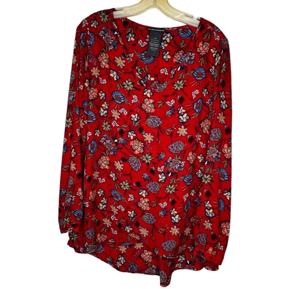 Chelsea & Theodore Red Floral Top